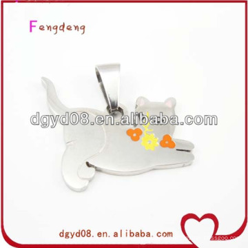 Collier pendentif chat mignon en acier inoxydable